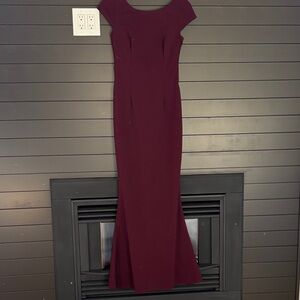 Elegant Burgundy Evening Gown